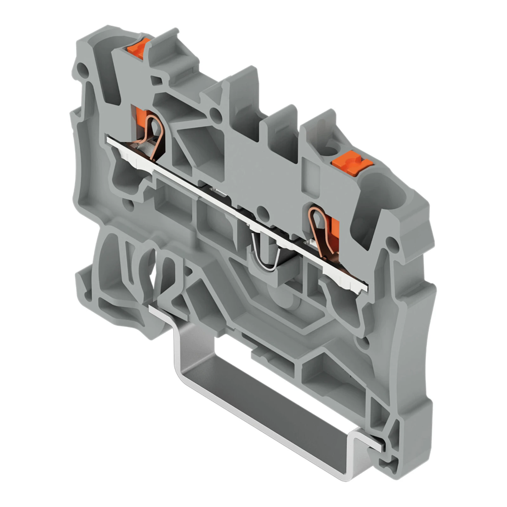 Miniatuur van Wago rijgklem 2-draads 1.5mm met drukknop grijs per 100 stuks (2201-1201)