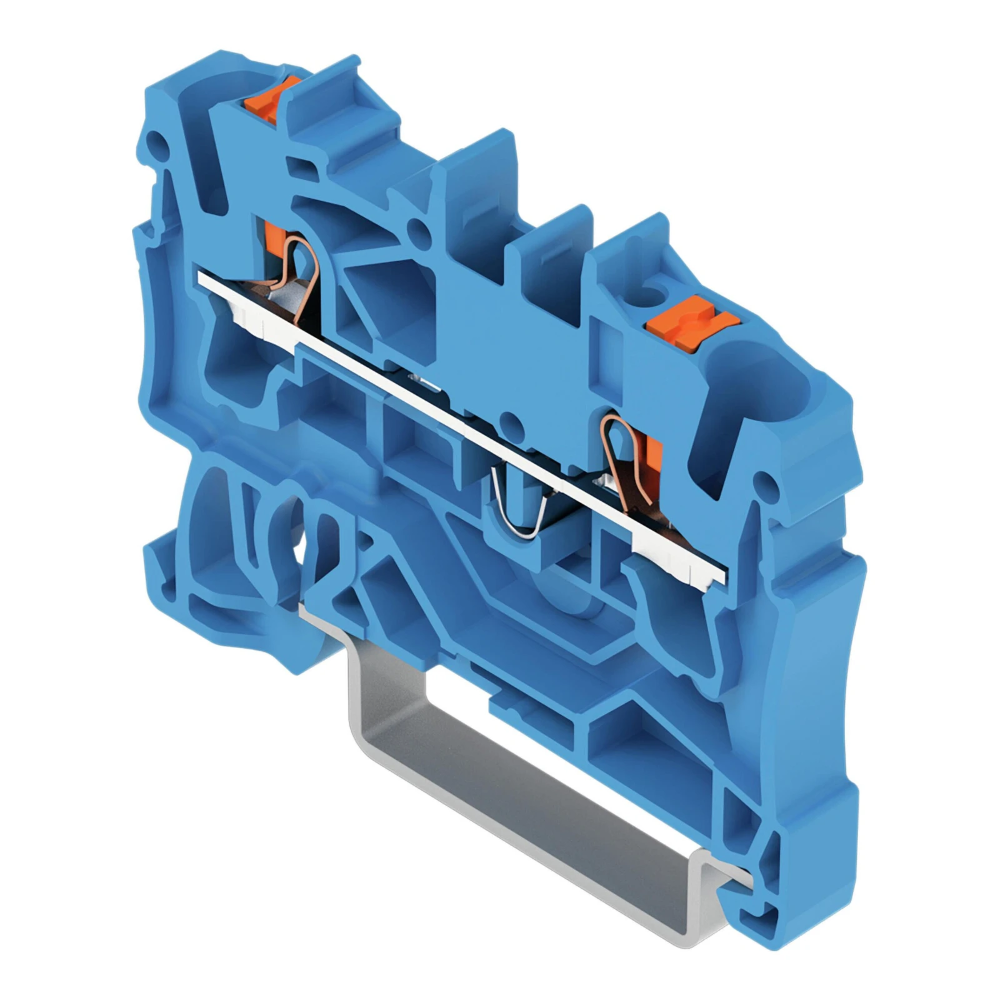 Miniatuur van Wago rijgklem 2-draads 2.5mm met drukknop blauw (2202-1204)