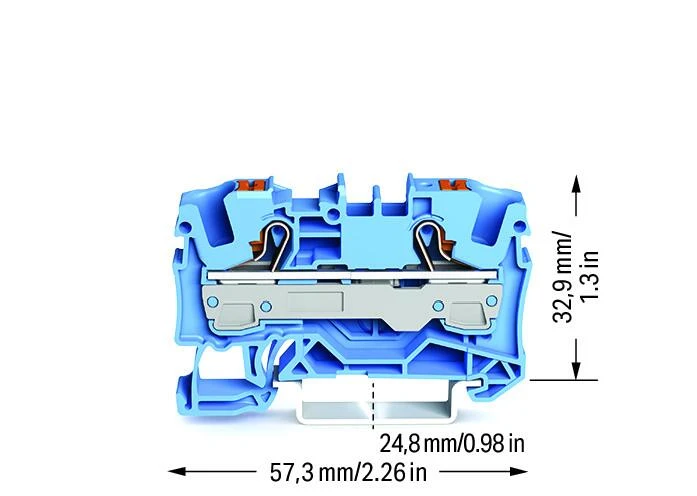 Miniatuur van Wago rijgklem 2-draads 6mm met drukknop blauw (2206-1204)