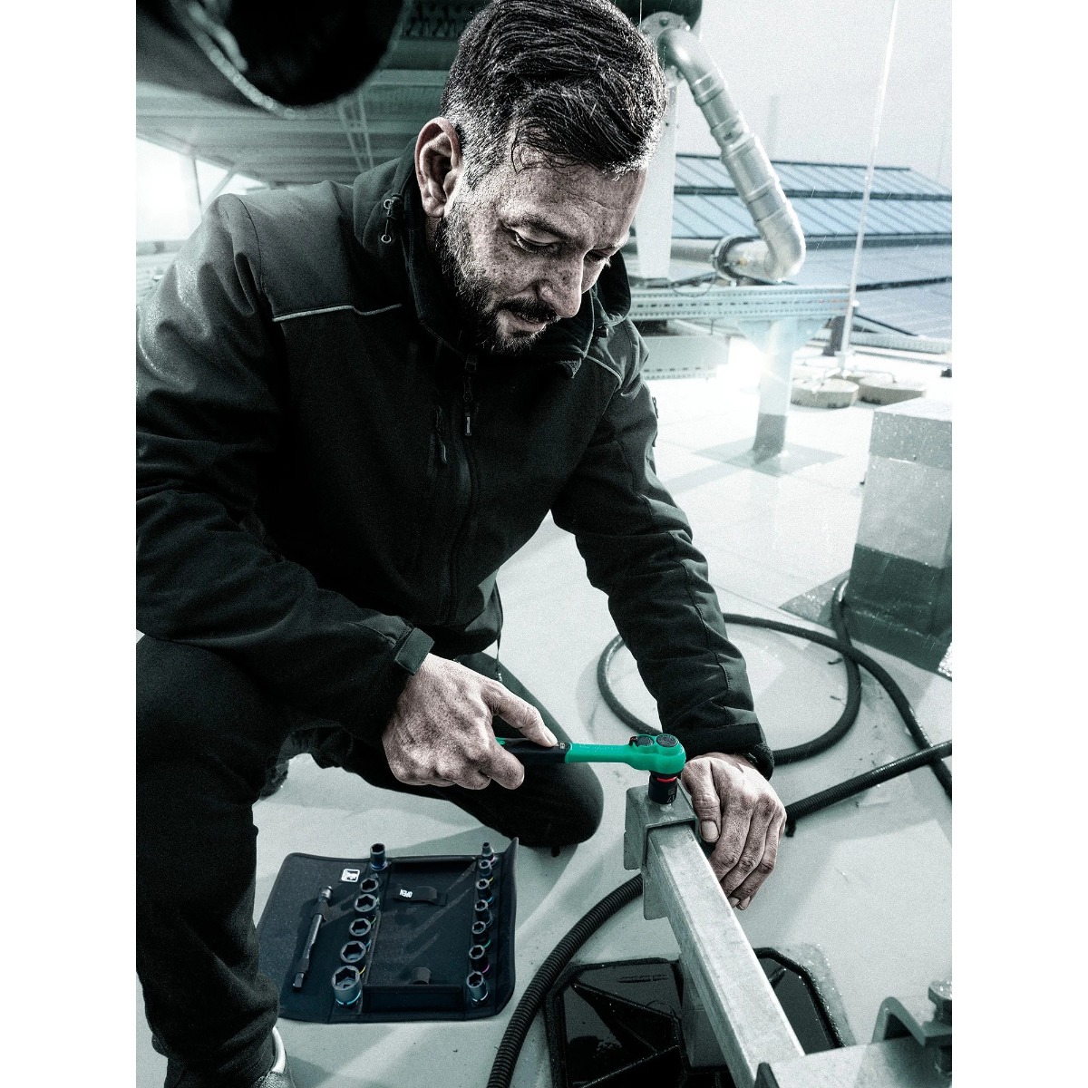 Miniatuur van Wera bitset dopsleutelset in etui Zyklop Comfort-ratelset 3/8" metrisch - 16-delig (05005530001)