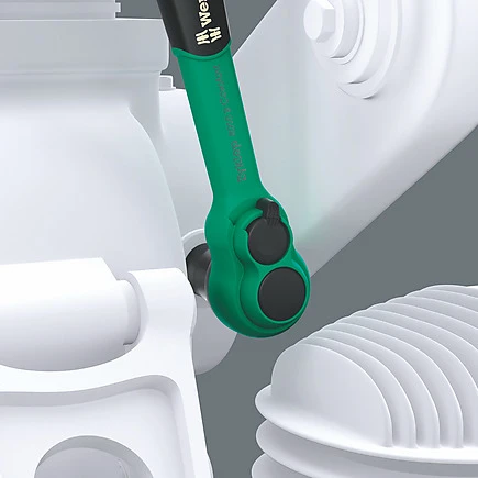 Miniatuur van Wera 2-comp Zyklop Comfort omkeerbare ratel 3/8" lengte 230mm 4.5° ratelhoek (05005540001)