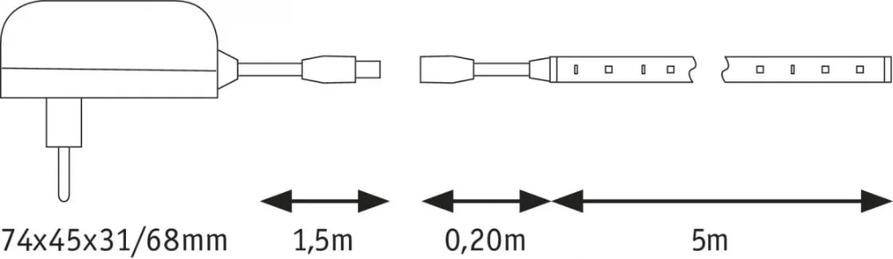 Miniatuur van Paulmann LED strip volledige set 12V dag licht 6500K 60LED/m - 5 meter (78975)