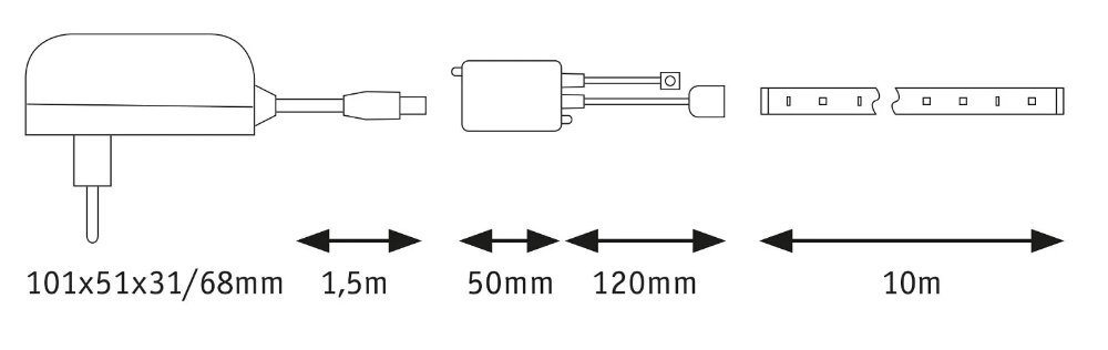 Miniatuur van Paulmann LED strip volledige set 12V RGB 30LED/m -10 meter (78980)