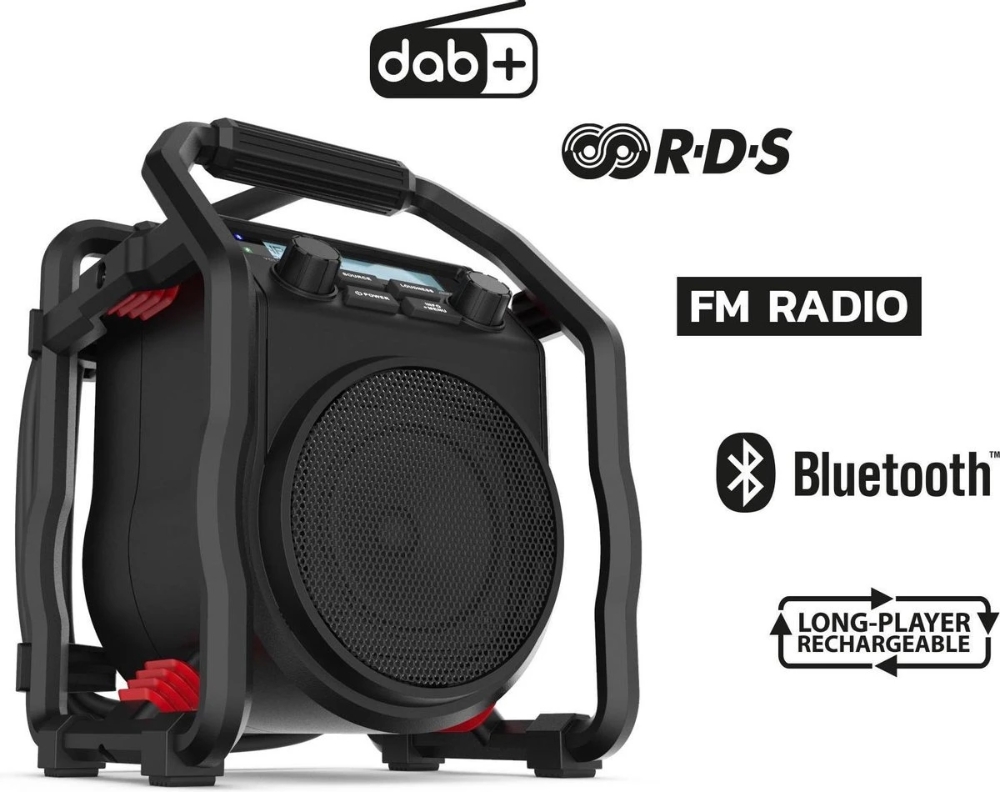 Miniatuur van PerfectPro bouwradio Ubox 400r Bluetooth DAB+ FM AUX 7W IP64 (UB400R2)