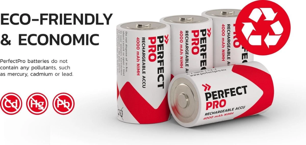 Miniatuur van PerfectPro Oplaadbare C batterijen NiMH 4000mAh - 2 stuks (b-c2)