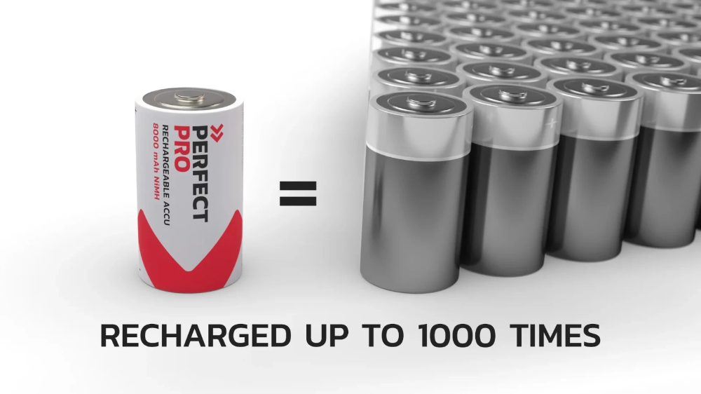 Miniatuur van PerfectPro Oplaadbare D batterijen NiMH 8000 mAh - 2 stuks (b-d2)