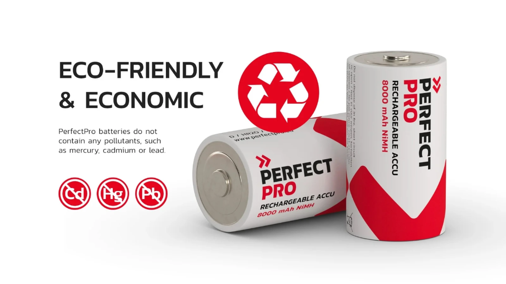 Miniatuur van PerfectPro Oplaadbare D batterijen NiMH 8000 mAh - 2 stuks (b-d2)