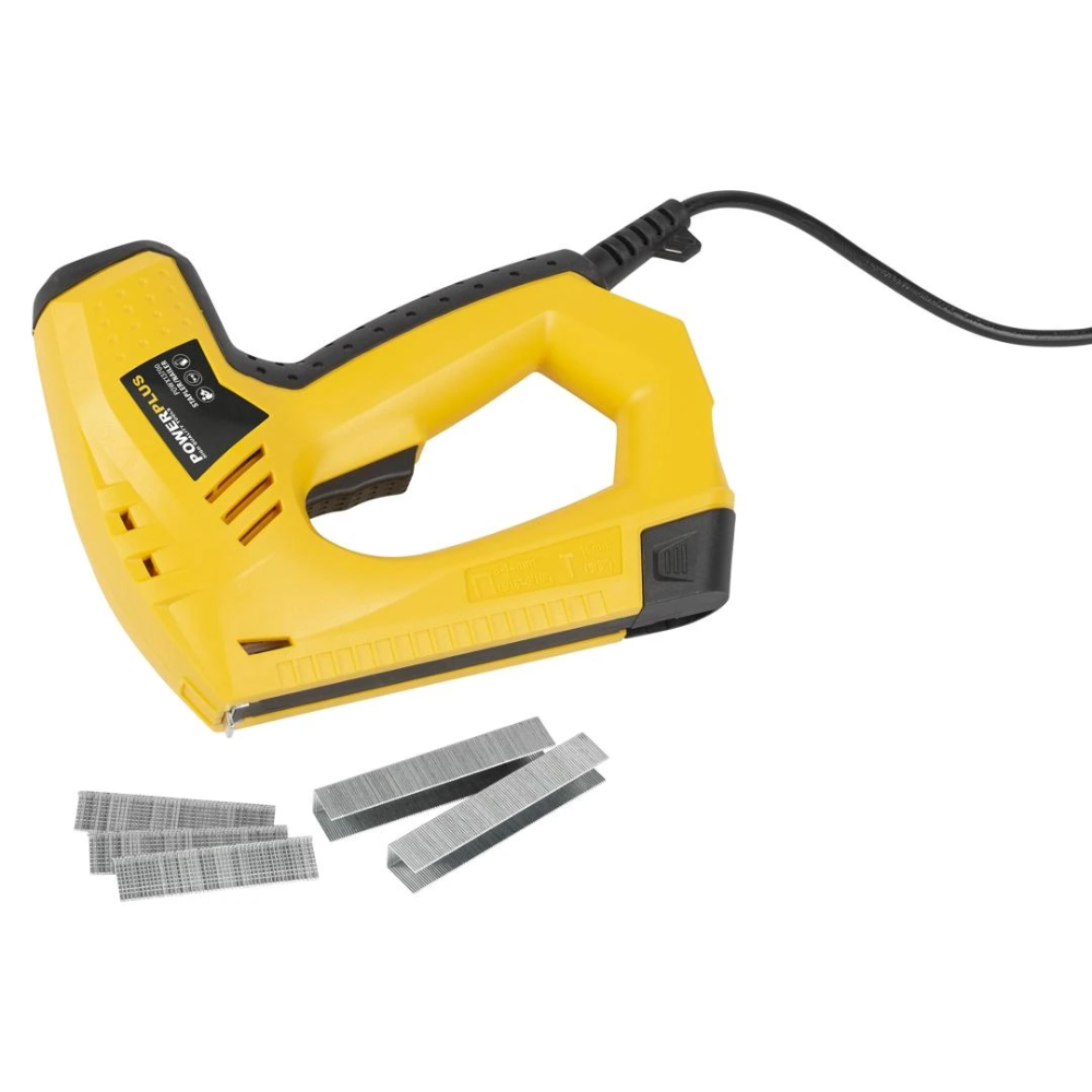 Miniatuur van PowerPlus elektrische afwerktacker 230V 45W - set met 200 nieten en 100 spijkers (POWX13700)