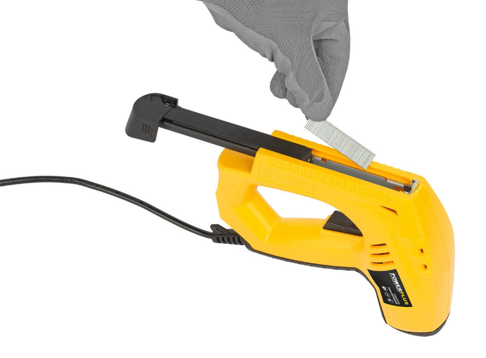 Miniatuur van PowerPlus elektrische afwerktacker 230V 45W - set met 200 nieten en 100 spijkers (POWX13700)