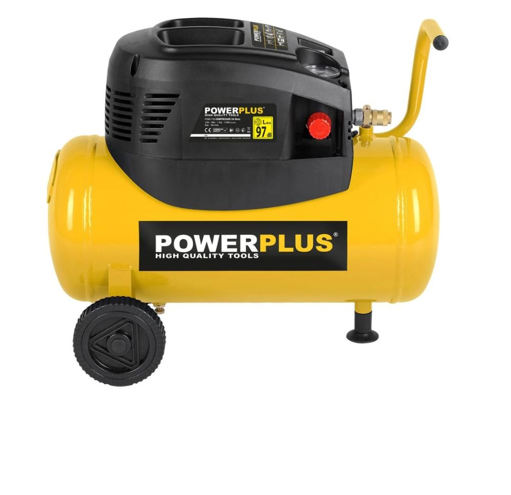 Miniatuur van PowerPlus compressor olievrij met 24l tank 230V 1100W 8 bar 180l/min - set met 6 accessoires (POWX1730)