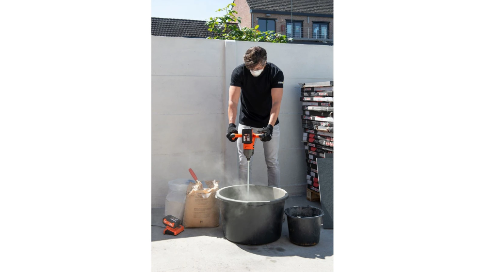 Miniatuur van PowerPlus accu betonmixer verfmixer 20V Dual Power 6 snelheden basic body - compleet met mengstaaf (POWDP7080)