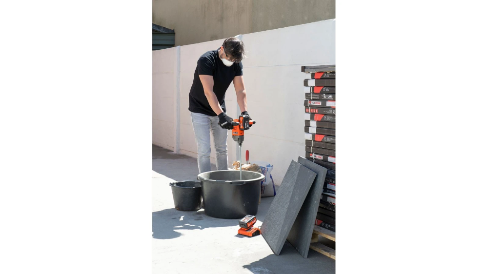 Miniatuur van PowerPlus accu betonmixer verfmixer 20V Dual Power 6 snelheden basic body - compleet met mengstaaf (POWDP7080)