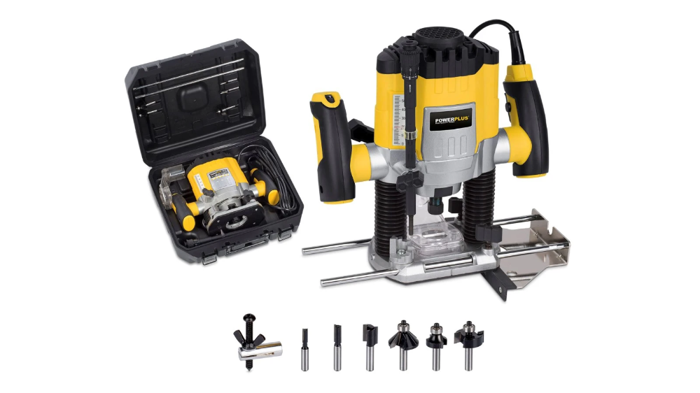 Miniatuur van PowerPlus bovenfrees 230V 1200W met fijninstelling - complete set met 6 frezen (POWX0910)