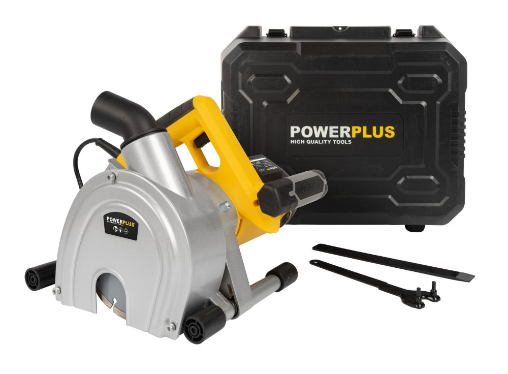 Miniatuur van PowerPlus muurfrees sleuvenfrees 230V 1800W met 2x 150mm diamantschijven (POWX0650)