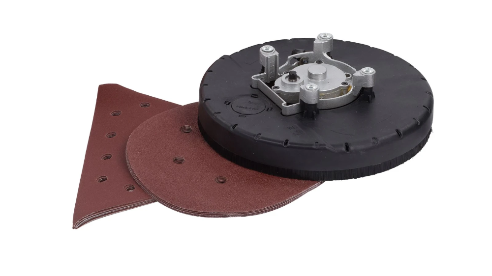 Miniatuur van PowerPlus langnek telescopische schuurmachine 230V 710W Ø225mm en 285mm driehoek voor in hoeken (POWX0477)