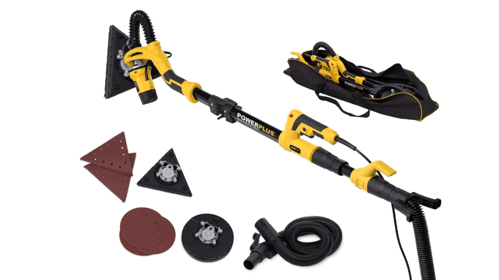 Miniatuur van PowerPlus langnek telescopische schuurmachine 230V 710W Ø225mm en 285mm driehoek voor in hoeken (POWX0477)