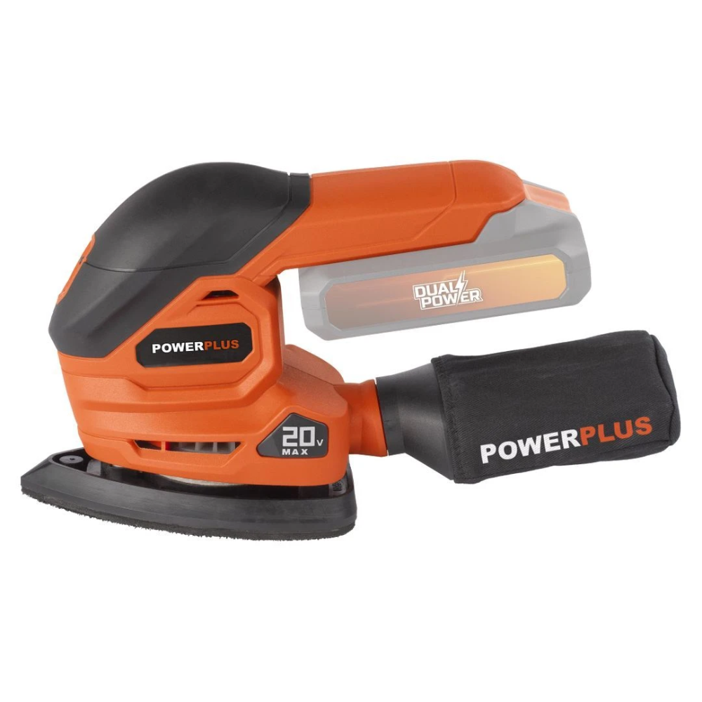 Miniatuur van PowerPlus accu handpalm multischuurschuurmachine 20V Dual Power basic body 140x140x80mm (POWDP50200)