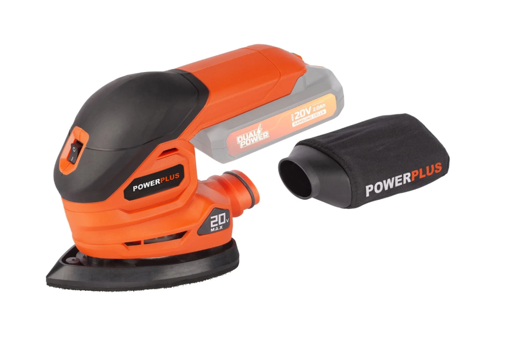 Miniatuur van PowerPlus accu handpalm multischuurschuurmachine 20V Dual Power basic body 140x140x80mm (POWDP50200)