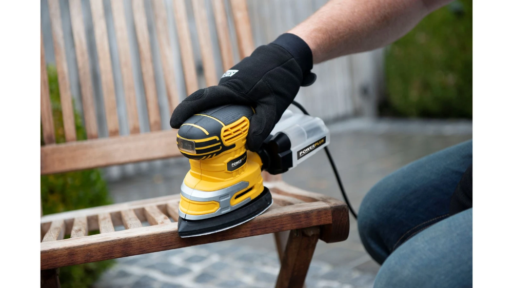 Miniatuur van PowerPlus delta multischuurmachine 230V 220W 140x140x80mm - set met 15 vellen schuurpapier (POWX0481)