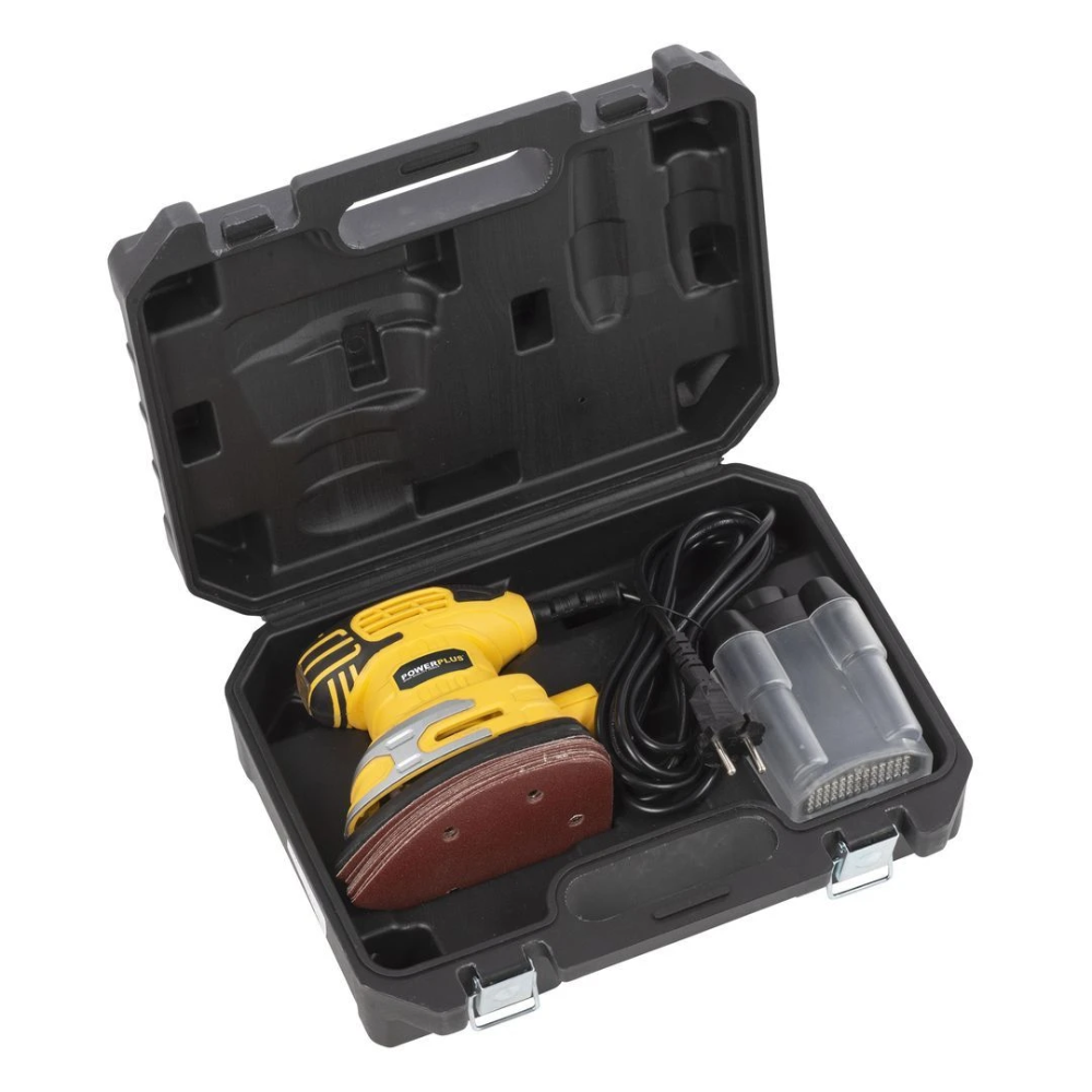 Miniatuur van PowerPlus delta multischuurmachine 230V 220W 140x140x80mm - set met 15 vellen schuurpapier (POWX0481)