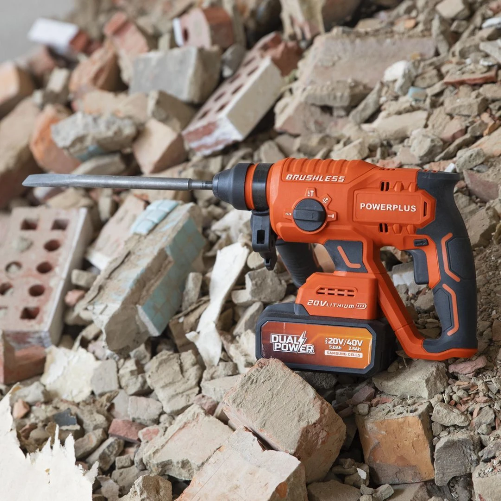 Miniatuur van PowerPlus accu boorhamer SDS-plus 3J 20V Dual Power - set met 5 accessoires (POWDP15630)