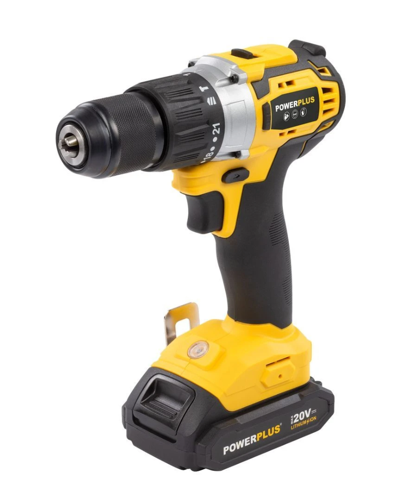 Miniatuur van PowerPlus accu klop- en schroefboormachine 20V met 2x 2.0Ah accu en lader (POWX00512)