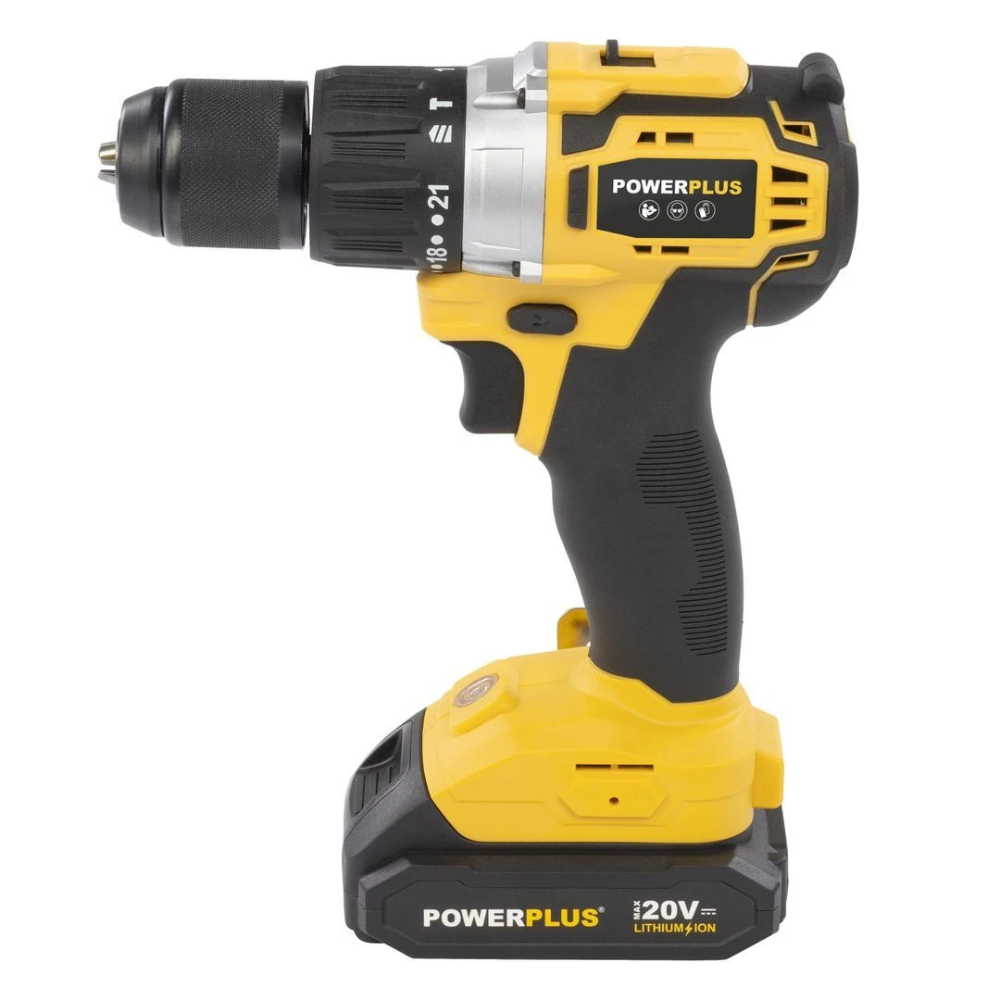 Miniatuur van PowerPlus accu klop- en schroefboormachine 20V met 2x 2.0Ah accu en lader (POWX00512)