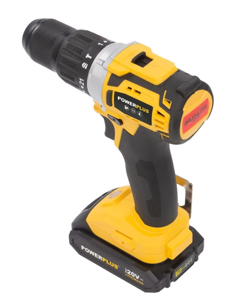 Miniatuur van PowerPlus accu klop- en schroefboormachine 20V met 2x 2.0Ah accu en lader (POWX00512)