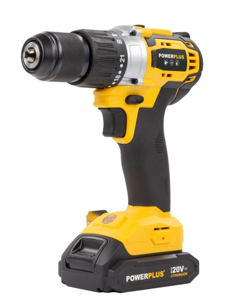 Miniatuur van PowerPlus accu klop- en schroefboormachine 20V met 2x 2.0Ah accu en lader (POWX00512)