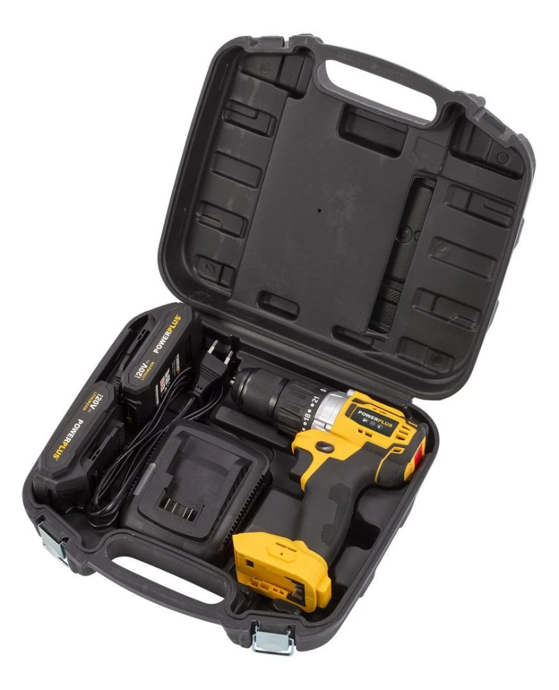 Miniatuur van PowerPlus accu klop- en schroefboormachine 20V met 2x 2.0Ah accu en lader (POWX00512)