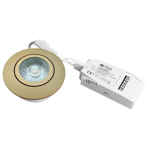 Miniatuur van INTERLight IP44 led spot 6W Ø88mm 2700K goud dimbaar incl. driver (IL-DC636DMG)