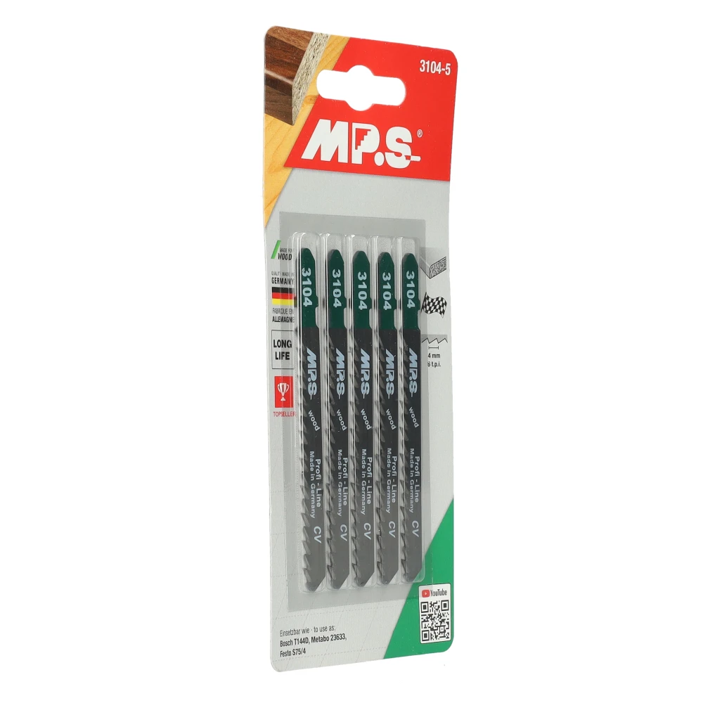 Miniatuur van MPS decoupeer zaagblad CrV hout grof Profi Wood Line lengte 100mm TPI 6 - blister van 5 stuks (3104-5)