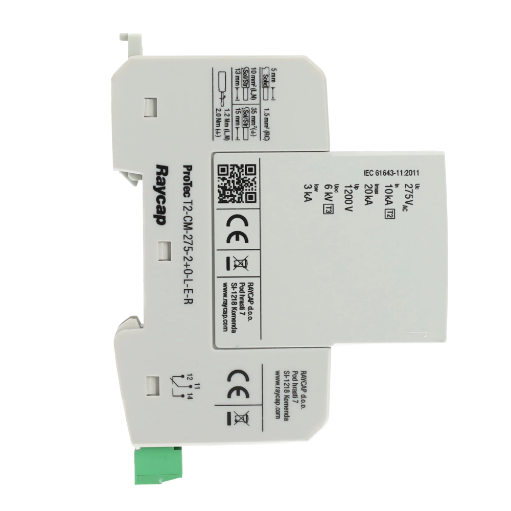 Miniatuur van Raycap ProTec overspanningsbeveiliging type 2 1P+N (TN-S) 20kA met meldcontact DIN-rail (RA-515.600)