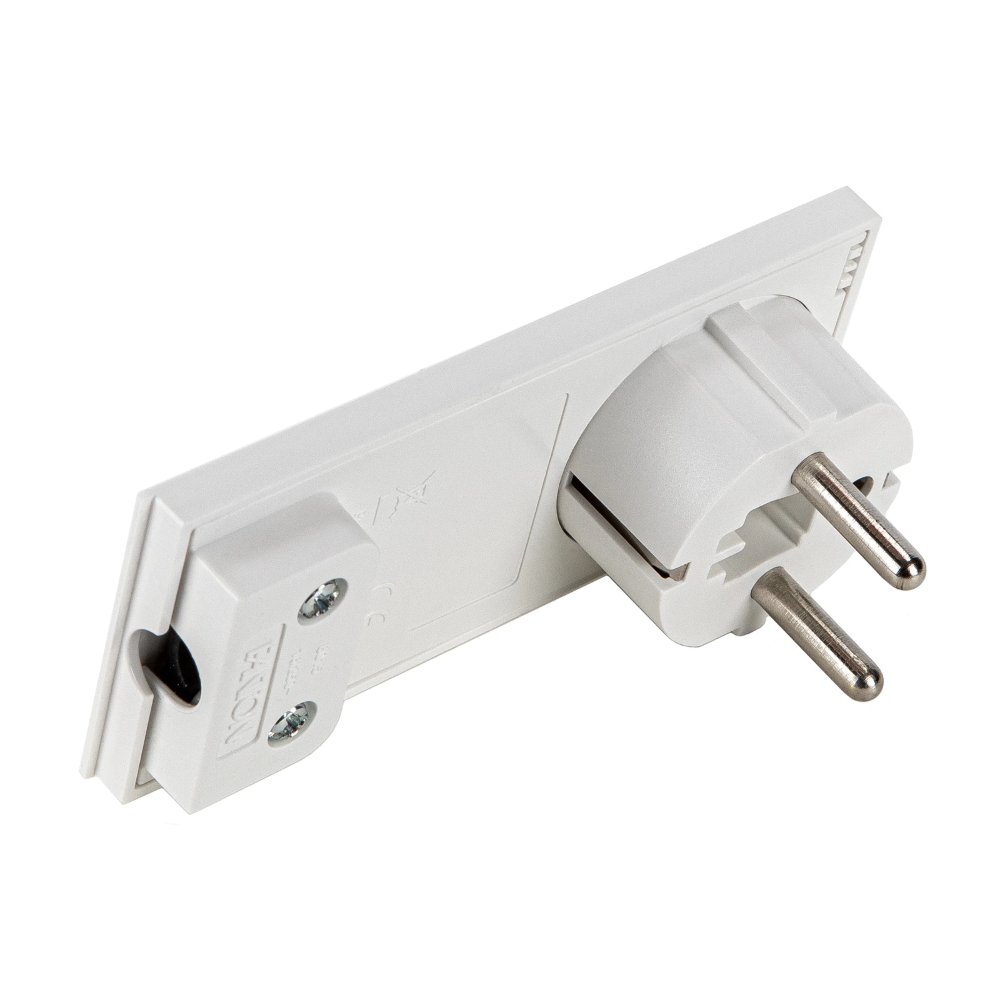 Miniatuur van Fanton stekker extra plat haaks draaibaar wit (80065)