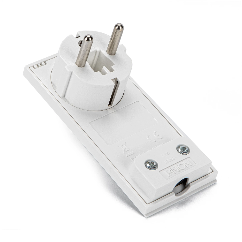 Miniatuur van Fanton stekker extra plat haaks draaibaar wit (80065)