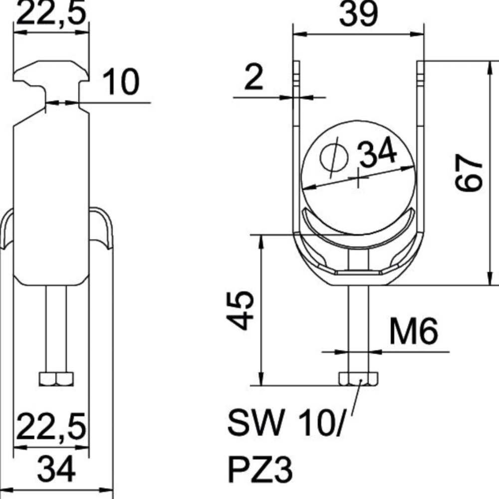 Miniatuur van OBO beugelklem 28-34mm (BS-H1-M-34 FT)