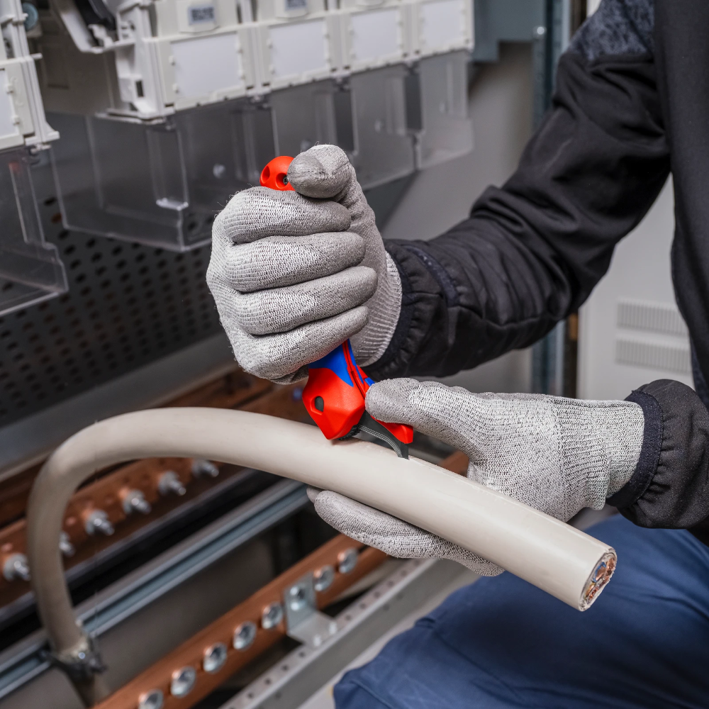 Miniatuur van KNIPEX kabelmes met glijschoen en ratelfunctie (16 50 145 SB)