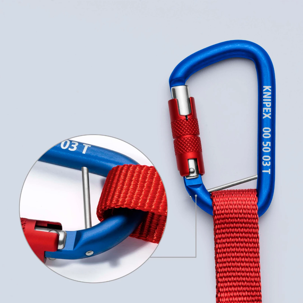Miniatuur van KNIPEX vanglijn met vaste karabijnhaak (005012TBK)
