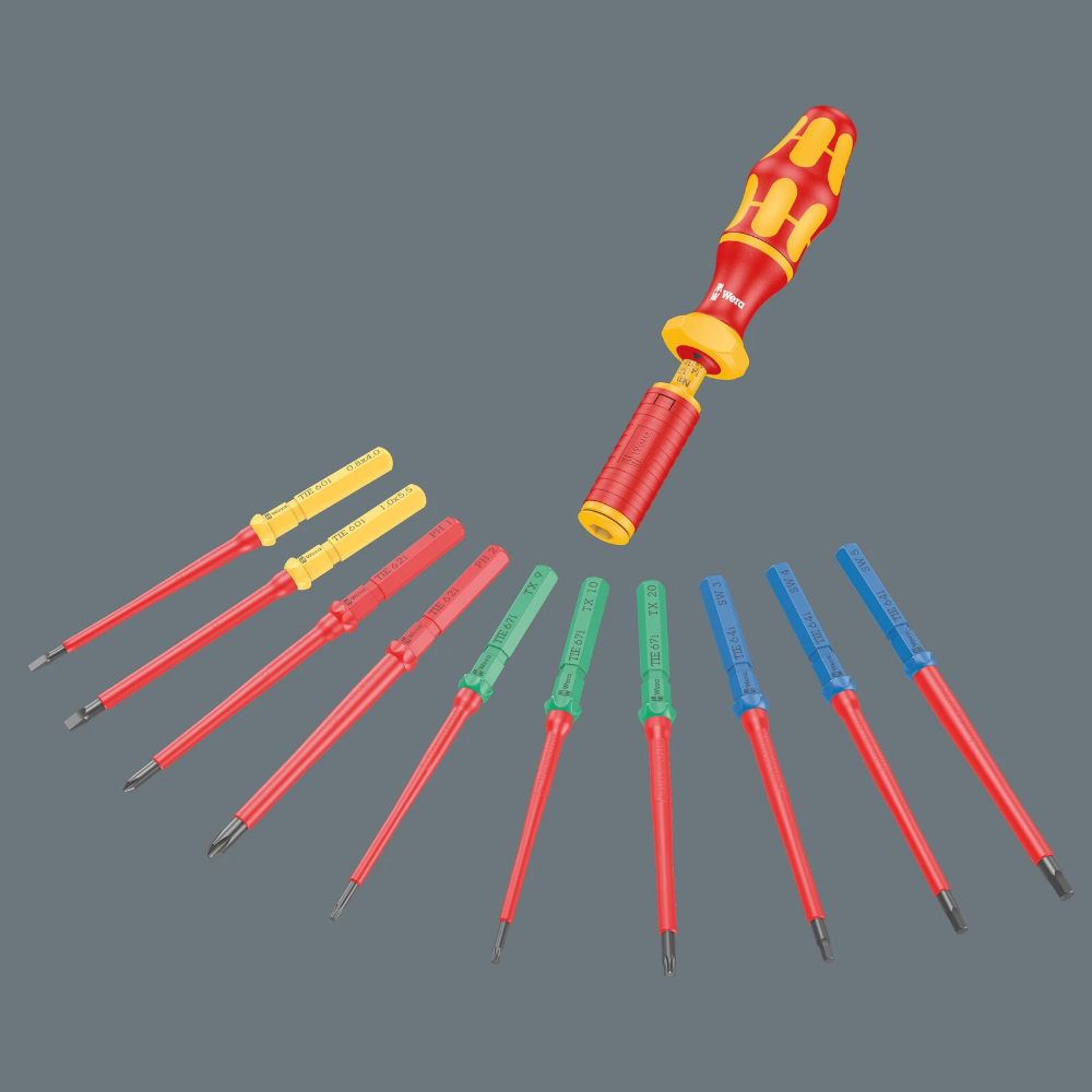 Miniatuur van Wera schroevendraaierset met verwisselbare klingen Kraftform Kompakt VDE extra slim instelbaar 1.2-3.0 Nm 15-delig (05006605001)