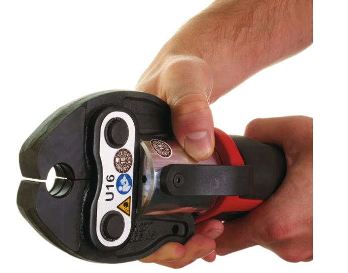 Miniatuur van Milwaukee hydraulische perstang M12 HPT-202C GEBERIT MAPRESS SET met 2x12V accu - lader - V15/V22/V28 persbekken (494933480902)