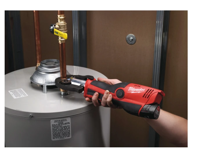 Miniatuur van Milwaukee hydraulische perstang M12 HPT-202C GEBERIT MAPRESS SET met 2x12V accu - lader - V15/V22/V28 persbekken (494933480902)