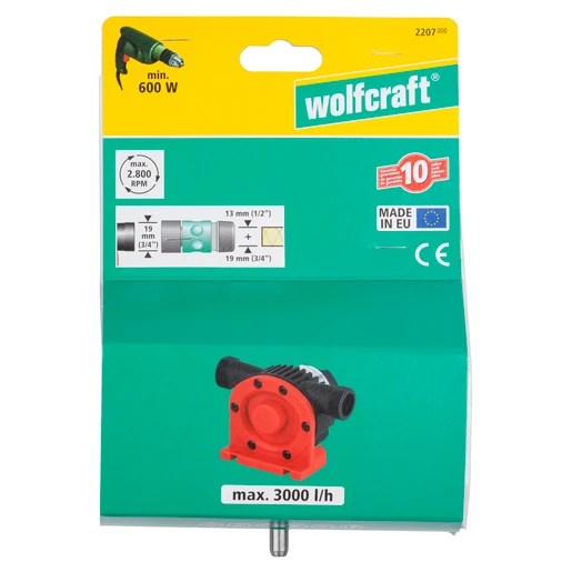Miniatuur van Wolfcraft waterpomp voor boormachine 3000l/u (2207000)