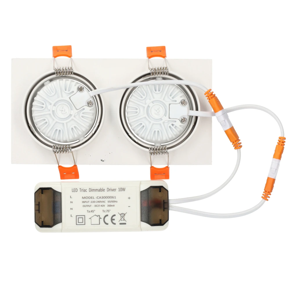 Miniatuur van LED Republic waterdichte inbouwspot vierkant wit 2x 5W 900lm 2700K zaagmaat 2xØ75mm - 175mm x 93mm 2-voudig IP65 (8785278182987)