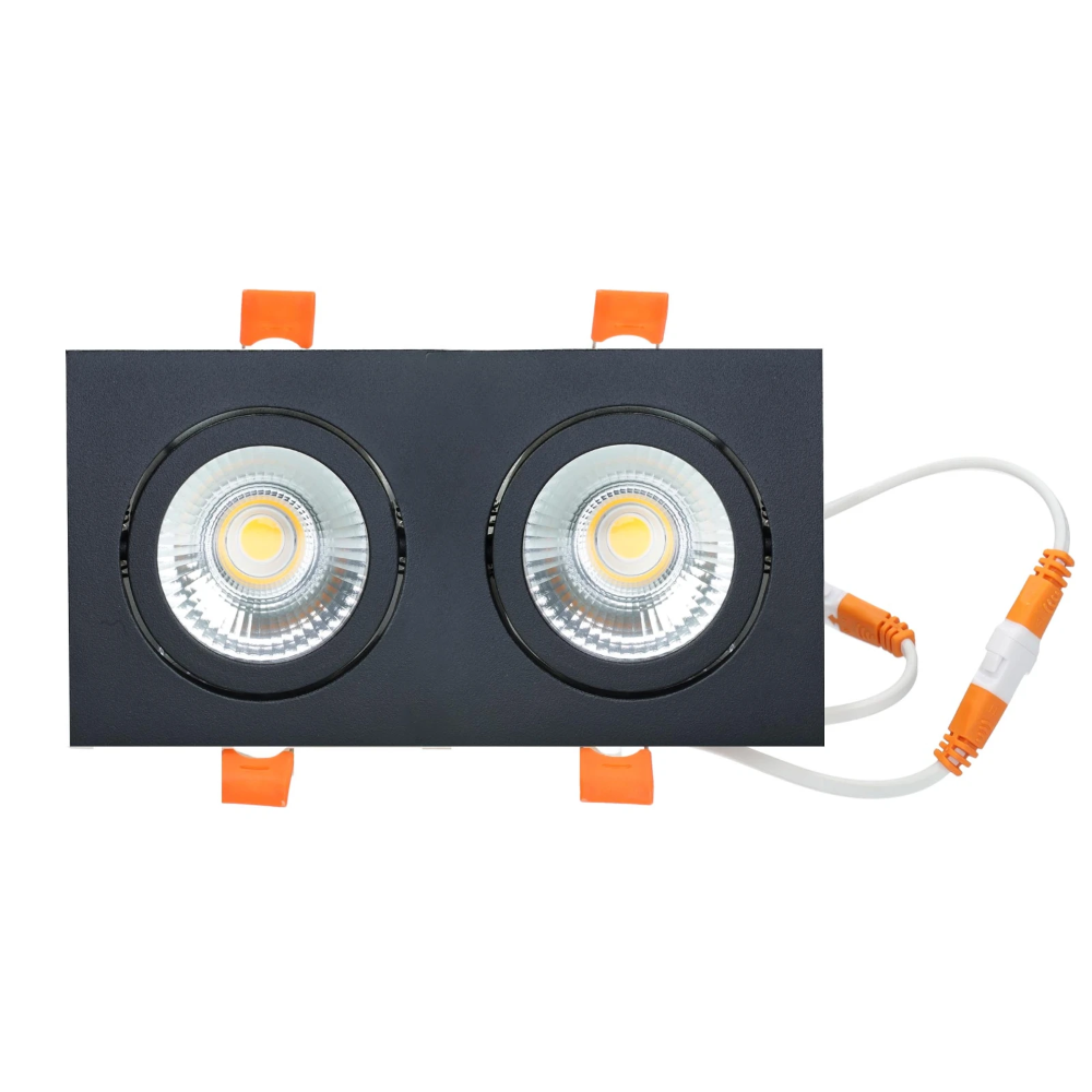 Miniatuur van LED Republic waterdichte inbouwspot vierkant zwart 2x 5W 900lm DTW zaagmaat 2xØ75mm - 175mm x 93mm 2-voudig IP65 (8785278182970)