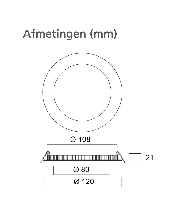 Miniatuur van Sylvania downlighter 7W 550lm warm wit 3000K zaagmaat Ø80mm Ø120mm dimbaar - wit  (0054118)