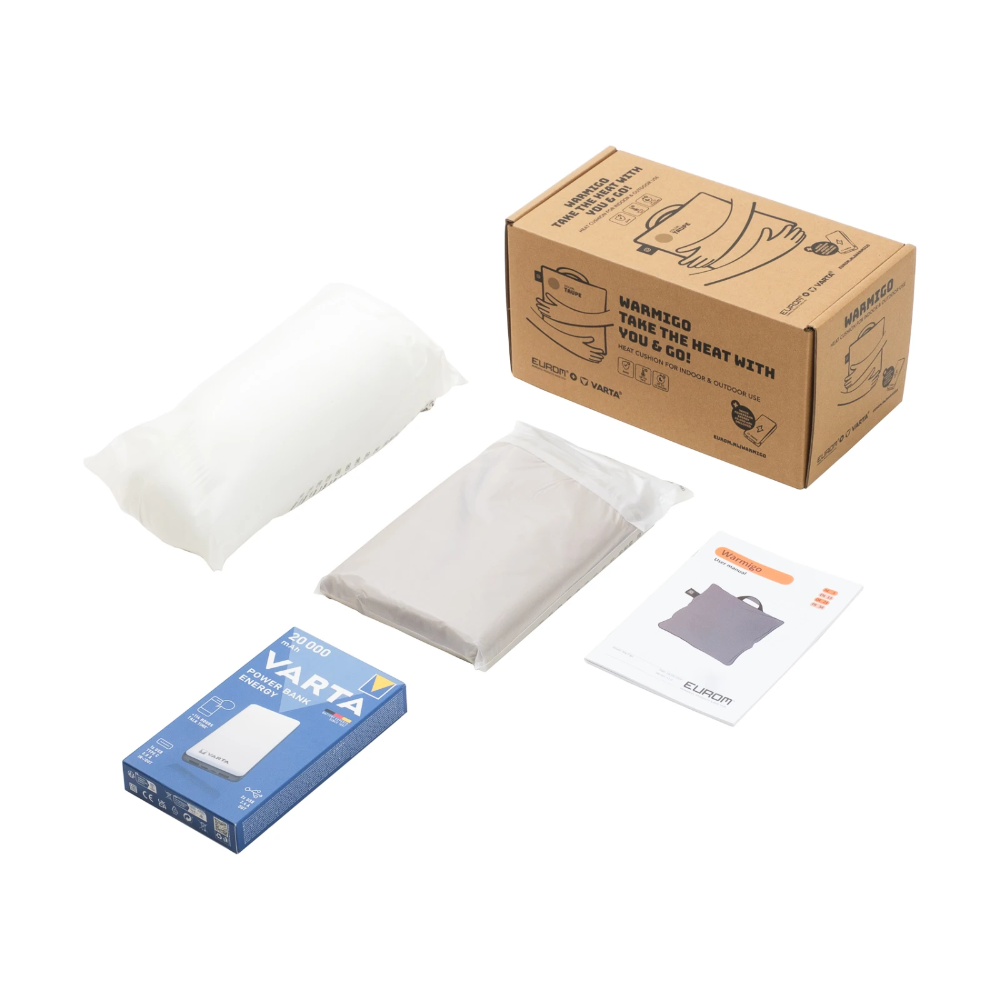 Miniatuur van Eurom Warmigo warmtekussen 45x45 cm tot 75 graden inclusief powerbank 20.000 mAh - taupe (346602)