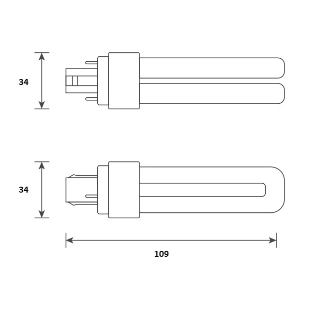 Miniatuur van Bailey LED PL Glass TC-D G24d 4.5W 580lm warm wit 3000K 109mm (146311)