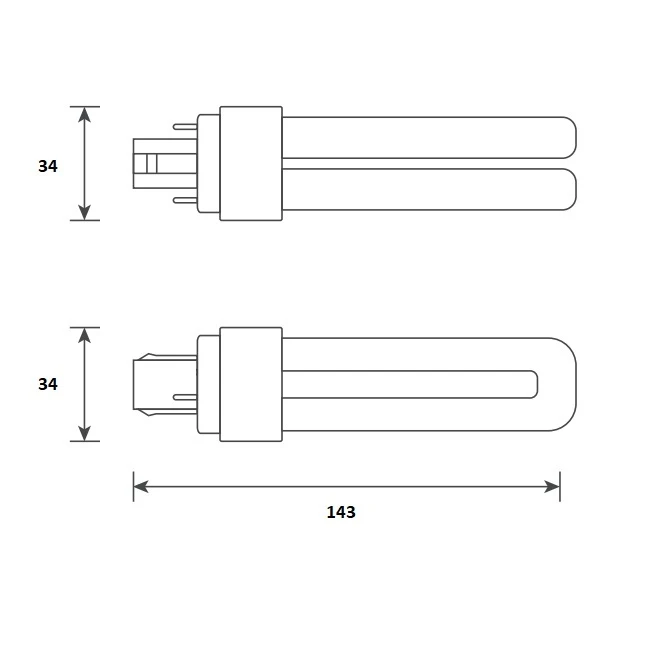 Miniatuur van Bailey LED PL Glass TC-D G24d 6W 800lm warm wit 3000K 143mm (146313)