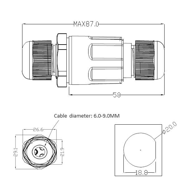 Miniatuur van INTERLight kabelmof 3P 2.5mm2 IP68 (PWCIP68)