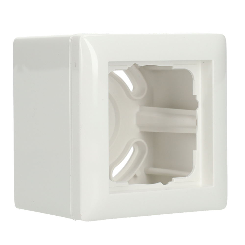 Miniatuur van Gira opbouwbehuizing met afdekraam 1-voudig - systeem 55 en adapter K/P25 zuiver wit glanzend (105103)